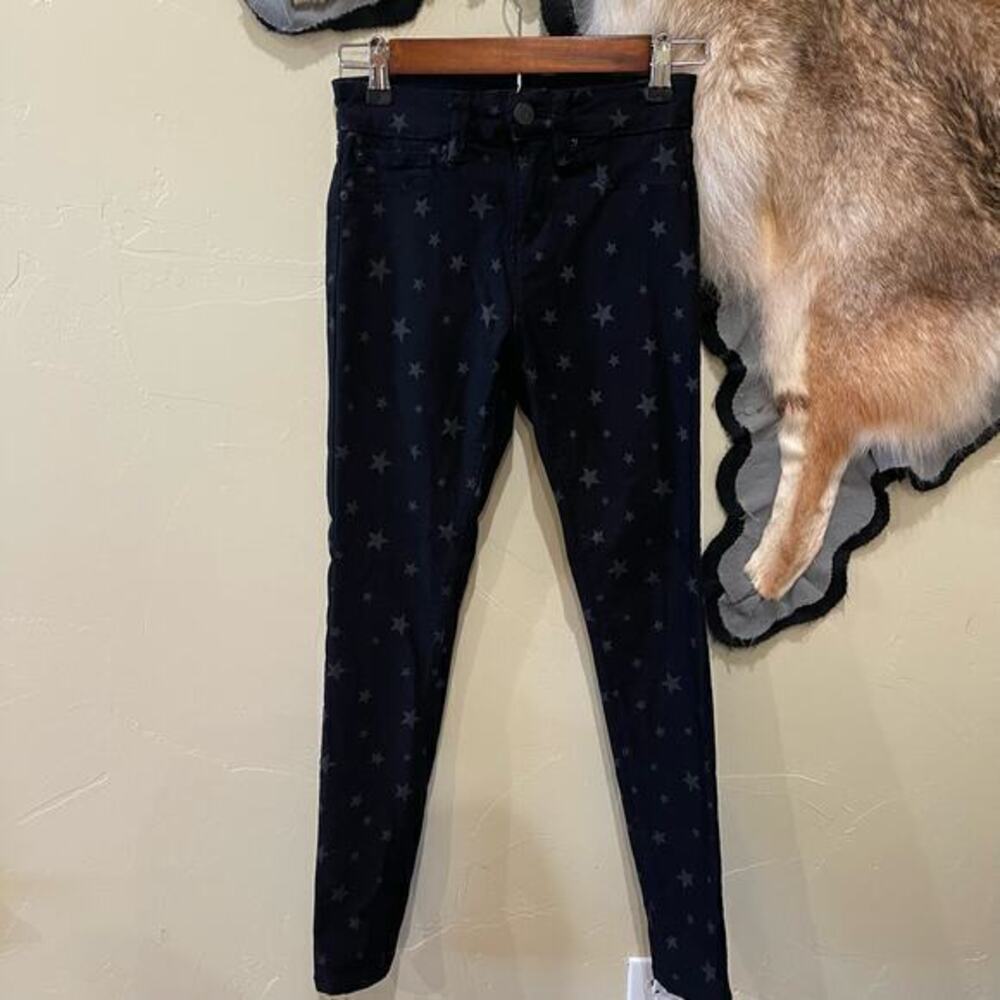 YMI Black Star Print Skinny Pants Jeggings Size 0 Stretchy Y2K Punk Indie Witchy